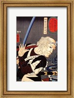 Framed Horibe Yahei Kamaru parrying a spear thrust