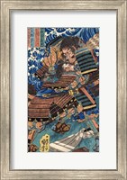Framed Kuniyoshi Utagawa, Suikoden Design The Struggle