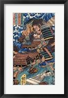 Framed Kuniyoshi Utagawa, Suikoden Design The Struggle