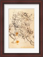 Framed Samurai holding a halberd