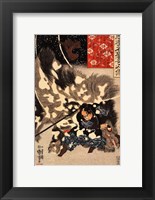 Framed Yamamoto Kansuke fighting a giant boar