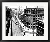 Framed Yonge Street, looking North from Customs House