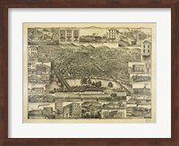 Framed Topographic View of the City of Reading PA. 1881