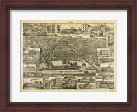 Framed Topographic View of the City of Reading PA. 1881