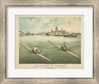Framed Courtney & Hanlan, Champion Scullers of America