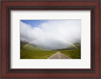 Framed Scotland, Highland Region, Empty Road and Rainbow