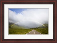 Framed Scotland, Highland Region, Empty Road and Rainbow