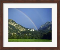 Framed Rainbow over a castle, Neuschwanstein Castle, Bavaria, Germany