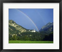 Framed Rainbow over a castle, Neuschwanstein Castle, Bavaria, Germany