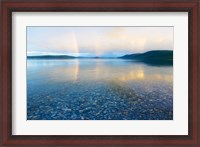 Framed Reflection of a rainbow in a lake, Lake Khovsgol, Sayan Mountains, Russian-Mongolian border