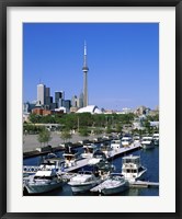 Framed Boats docked at a dock, Toronto, Ontario, Canada
