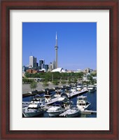 Framed Boats docked at a dock, Toronto, Ontario, Canada