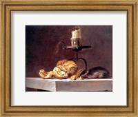 Framed Willem Van Aelst  Still Life with Mouse and Candle