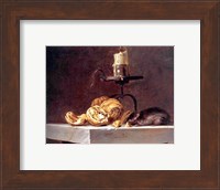 Framed Willem Van Aelst  Still Life with Mouse and Candle