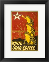 Framed White Star Coffee Frogs