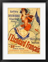 Framed I'Etendard Francais Bicyclettes