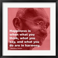 Framed Gandhi - Happiness Quote