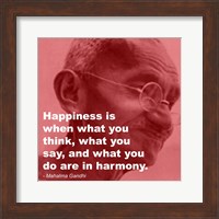 Framed Gandhi - Happiness Quote