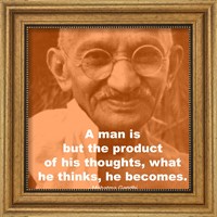 Framed Gandhi - Thoughts Quote