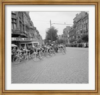 Framed Cyclists in action tour de france 1960