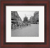 Framed Cyclists in action tour de france 1960