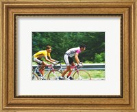 Framed Jan Ullrich and Udo Bolts crossing the Vosges mountains together in the 1997 Tour de France