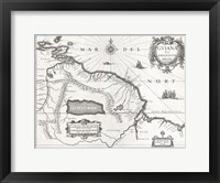 Framed 1635 Blaeu Map Guiana, Venezuela, and El Dorado