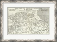 Framed 1780 Bonne Map of Northern South America, Columbia, Venezuela, Brazil