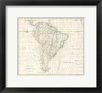 Framed 1796 Mannert Map of North America and South America