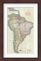 Framed 1806 Close up Cary Map of the Western Hemisphere