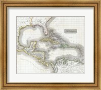 Framed 1807 Cary Map of South America