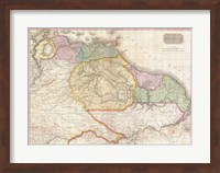 Framed 1814 Thomson Map of the West Indies Central America