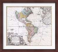 Framed 1846 Homann Heirs Map of North America