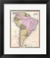 Framed 1850 Mitchell Map of South America - Geographicus