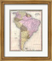 Framed 1850 Mitchell Map of South America - Geographicus
