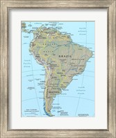 Framed Map of South America