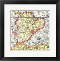 Framed Map of South America 1575