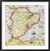 Framed Map of South America 1575