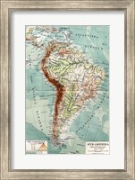 Framed Syd-Amerika. Flod- och bergs system