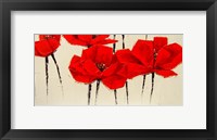 Framed Abstract Red Poppies