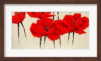Framed Abstract Red Poppies