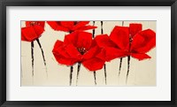 Framed Abstract Red Poppies