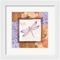 Framed Collaged Dragonflies I