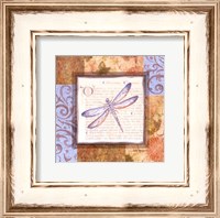 Framed Collaged Dragonflies I