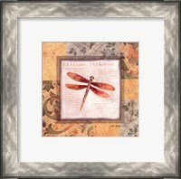 Framed Collaged Dragonflies II