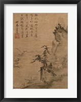 Framed Shubun - Reading in a Bamboo Grove detail