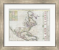 Framed 1720 Chatelain Map of North America