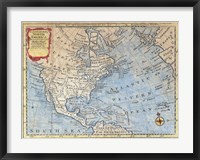 Framed 1747 Bowen Map of North America