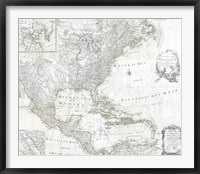 Framed 1788 Schraembl - Pownall Map of North America the West Indies