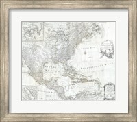 Framed 1788 Schraembl - Pownall Map of North America the West Indies